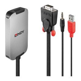 LINDY Convertidor VGA a DisplayPort 1.2 38296 - Hasta 1080p 1920 x 1080 Pixeles, Negro/Blanco