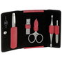 Zwilling Set de manicura Asian Competence de 5 piezas con estuche de piel rojo