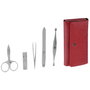 Zwilling Set de manicura Asian Competence de 5 piezas con estuche de piel rojo