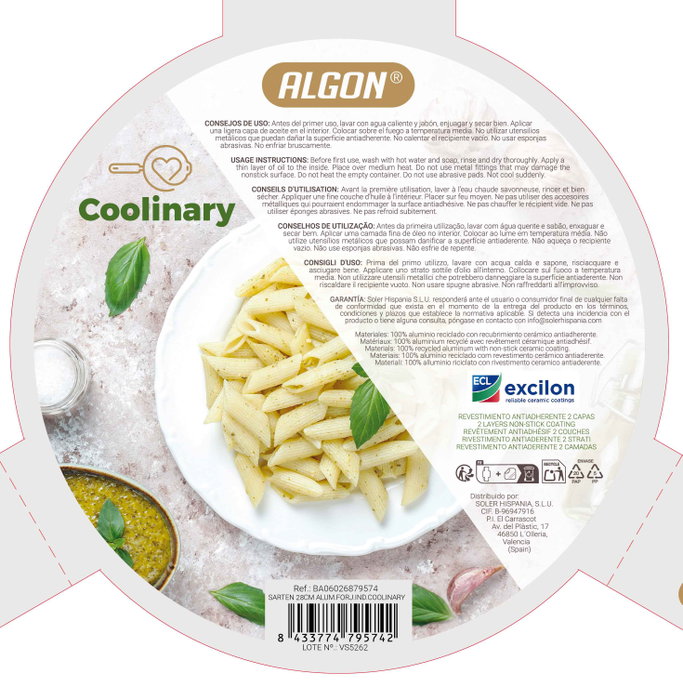Algon Sartén Coolinary 28cm Aluminio Forjado Inducción