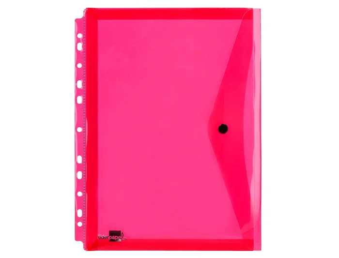 Liderpapel 36669 Carpeta Dossier Broche Polipropileno Din A4 Pack 5 Colores Surtidos Transparente Multitaladro