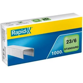 Rapid Grapas Estándar 23-6 Galvanizadas - Caja de 1000 Uds