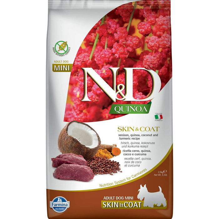 Farmina N&D Dog Quinoa Skin Coat Venado, Coco Adult Mini 2,5kg Farmina N&D Dog Quinoa Skin Coat Venado, Coco Adult Mini 2,5kg