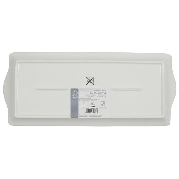 Home Deco Factory Bandeja 31x15 cm con Ribete Dorado Home Deco Factory Bandeja 31x15 cm con Ribete Dorado