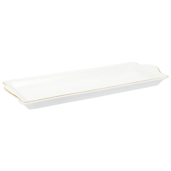 Home Deco Factory Bandeja 31x15 cm con Ribete Dorado Home Deco Factory Bandeja 31x15 cm con Ribete Dorado