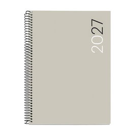 MIQUELRIUS Agenda Anual 2027 Basic City Espiral Tapa PP Plus Gris