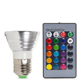 Bombilla LED E27 3W RGB con Control Remoto, 40.000H de Vida Útil [PL187220-E27]