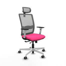 PIQUERAS Y CRESPO Silla de oficina Haches Rosa y Gris
