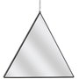 Home Deco Factory Juego 3 Espejos Triángulo Lounge Polipropileno Vidrio Colgar Cadena Ribete Negro 25x1 cm