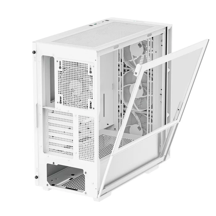 DeepCool CH560 WH Midi Tower Blanco - R-CH560-WHAPE4-G-1 - Caja PC ATX con Vidrio Templado, 3 Ventiladores Frontales 140mm RGB, USB-C, Gestión de Cables