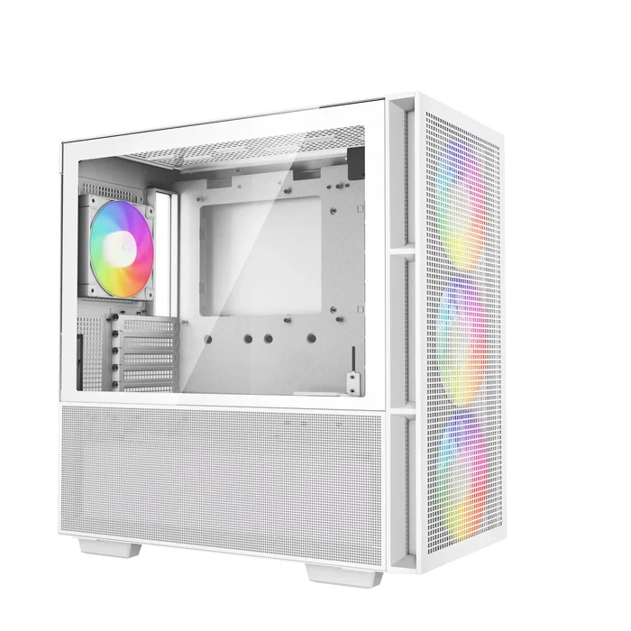 DeepCool CH560 WH Midi Tower Blanco - R-CH560-WHAPE4-G-1 - Caja PC ATX con Vidrio Templado, 3 Ventiladores Frontales 140mm RGB, USB-C, Gestión de Cables