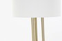 DKD Home Decor Lámpara de Pie Glam Dorado Blanco Metal Lino 33 x 165 x 33 cm
