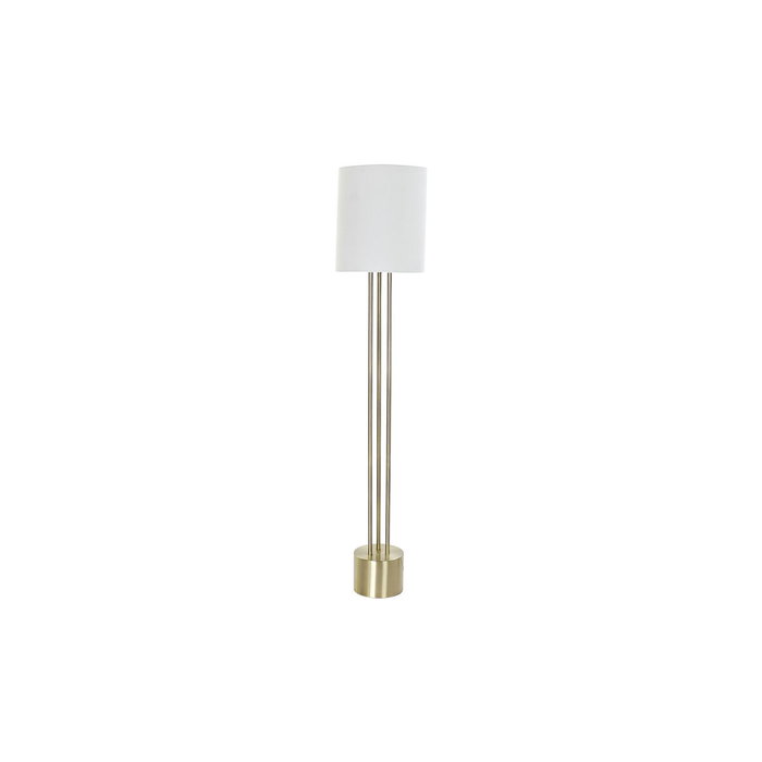 DKD Home Decor Lámpara de Pie en Metal y Lino Dorado
