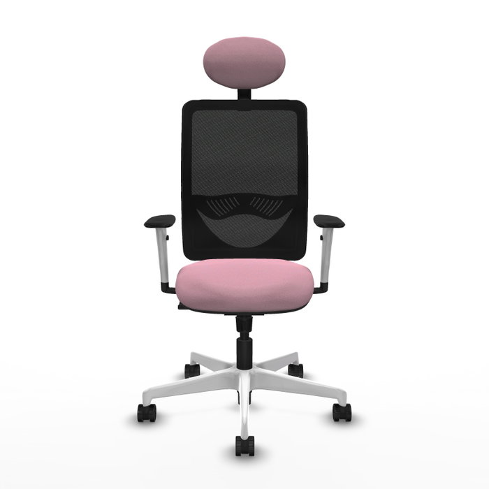 PIQUERAS Y CRESPO Silla de oficina Zulema con mecanismo Sincro, Rosa y Negro