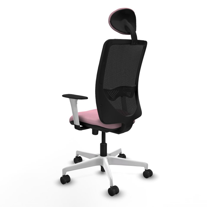 PIQUERAS Y CRESPO Silla de oficina Zulema con mecanismo Sincro, Rosa y Negro