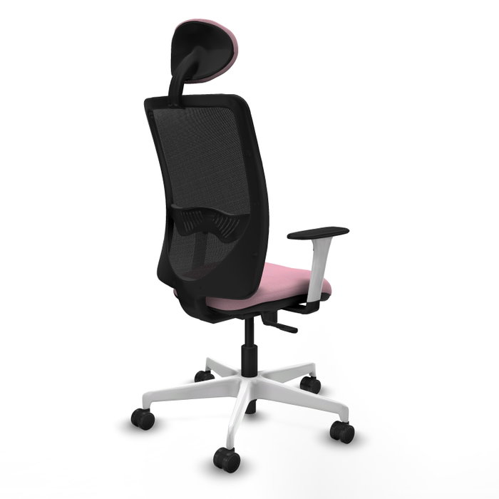 PIQUERAS Y CRESPO Silla de oficina Zulema con mecanismo Sincro, Rosa y Negro