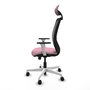 PIQUERAS Y CRESPO Silla de oficina Zulema con mecanismo Sincro, Rosa y Negro