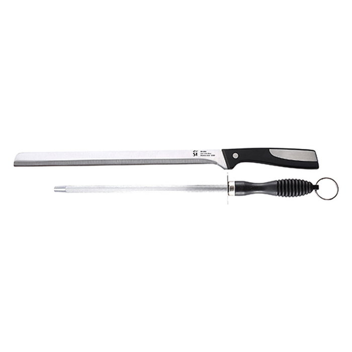 San Ignacio Juego de Cuchillo Jamonero y Chaira SG-4362 en Acero Inoxidable