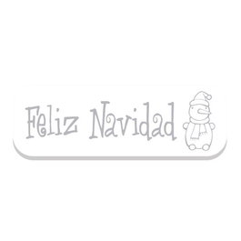 Etiquetas Regalo Adh. Holograficas Rollo 250 Uds. 45X15 Feliz Navidad Blanco
