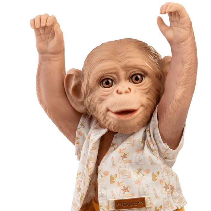 Muñecas Guca Muñeco Mono Reborn Hawaiano 32 cm Realista Colección Zoo Reborn