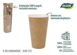 Algon Set-35 Vaso Carton Kraft 330Cc (20 Unidades)