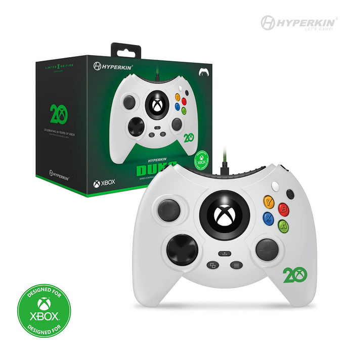 Hyperkin M02668-ANWH Gamepad Duke kabelgebunden blanco para Xbox One, Xbox Series X/S, Controlador Alámbrico USB Tipo C con Vibración y Joystick Analógico