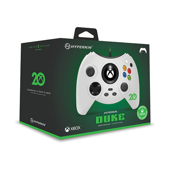 Hyperkin M02668-ANWH Gamepad Duke kabelgebunden blanco para Xbox One, Xbox Series X/S, Controlador Alámbrico USB Tipo C con Vibración y Joystick Analógico