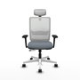 PIQUERAS Y CRESPO Silla de oficina Haches con Mecanismo Sincro/Traslack, Gris y Blanco