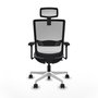 PIQUERAS Y CRESPO Silla de oficina Haches con Mecanismo Sincro/Traslack, Gris y Blanco