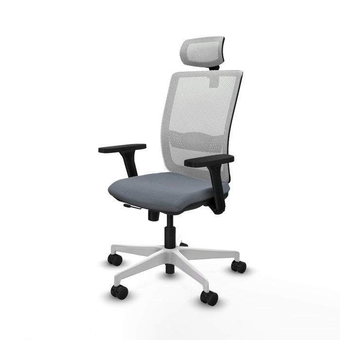 PIQUERAS Y CRESPO Silla de oficina Haches con Mecanismo Sincro/Traslack, Gris y Blanco PIQUERAS Y CRESPO Silla de oficina Haches con Mecanismo Sincro/Traslack, Gris y Blanco