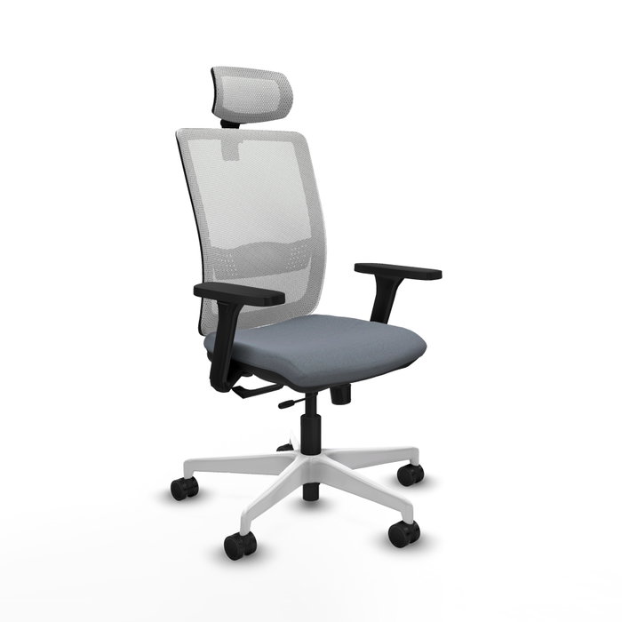 PIQUERAS Y CRESPO Silla de oficina Haches con Mecanismo Sincro/Traslack, Gris y Blanco PIQUERAS Y CRESPO Silla de oficina Haches con Mecanismo Sincro/Traslack, Gris y Blanco