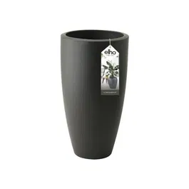 Elho Maceta Pure Soft Round High 30 Antracita, Uso Interior y Exterior, Ø 29,5 x H 52,5 cm