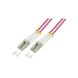 LogiLink LWL Patchkabel OM4 LC/LC 75m Duplex Violeta