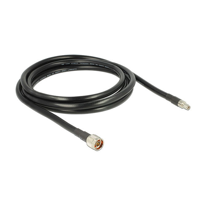 DeLOCK Cable coaxial de 3 m, HF N Stecker a RP-SMA Stecker, CFD400
