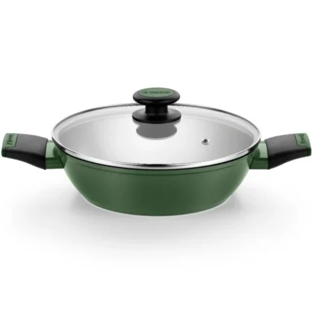 Monix M509900 Pack Batería de Cocina Forest - Cazo 16cm, Cacerolas Bajas 24 y 28cm, Cacerolas 20cm en Acero Inoxidable Apta Inducción