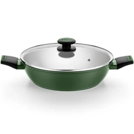 Monix M509900 Pack Batería de Cocina Forest - Cazo 16cm, Cacerolas Bajas 24 y 28cm, Cacerolas 20cm en Acero Inoxidable Apta Inducción