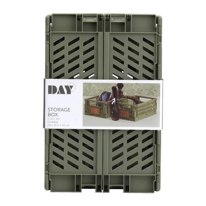 Day Juego De 2 Cajas Plegables Almacenaje 25x16,5 cm Color Verde Oliva Day Juego De 2 Cajas Plegables Almacenaje 25x16,5 cm Color Verde Oliva