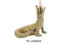 DKD Home Decor Figura de Cocodrilo Dorado en Resina
