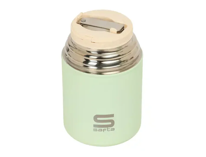 Safta Fiambrera Térmica con Vaso, 850 ml, 170x105 mm - Conserva la Temperatura de Comidas y Bebidas