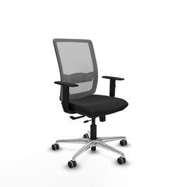 PIQUERAS Y CRESPO Silla de oficina Haches con mecanismo Sincro/Traslack, Negro y Gris