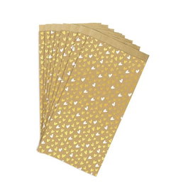 CLAIREFONTAINE Bolsa de papel kraft decorada con corazones sin asas, 16x30x5 cm, pack de 50 unidades