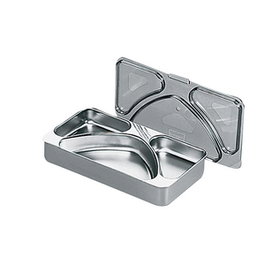 Rieber Bandeja TH-10 Acero Inoxidable con 3 Divisiones y Tapa, Capacidad 1.25 Litros