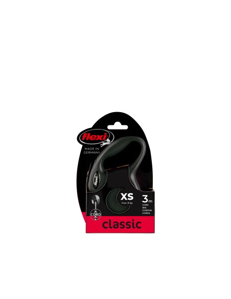 Flexi Classic Correa para Perro Negro 3M XS 8 kg