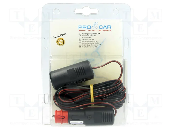 PRO CAR Cable alargador para mechero de coche 4m