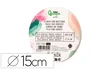 Liderpapel Bastidor Redondo Lienzo 100% Algodón Borde Madera 15 cm Gramaje 280g/m2 FSC