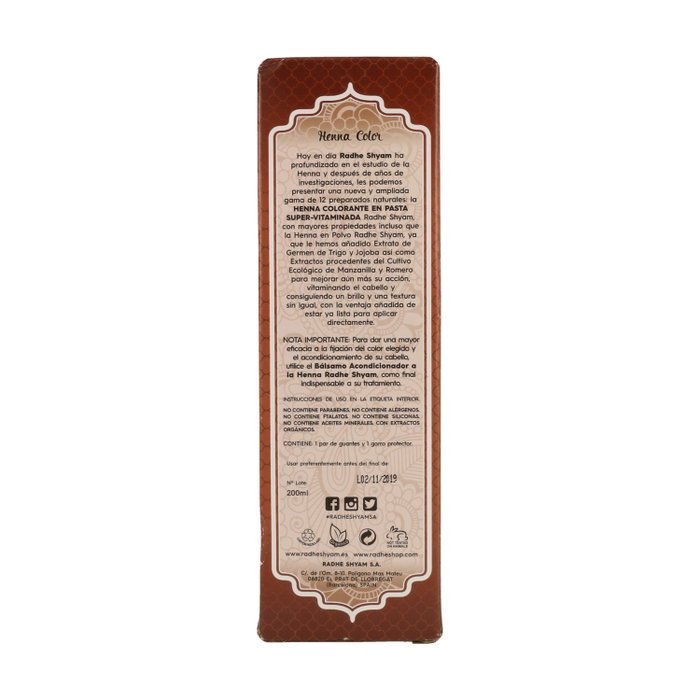 Radhe Shyam Henna en pasta Castaño oscuro