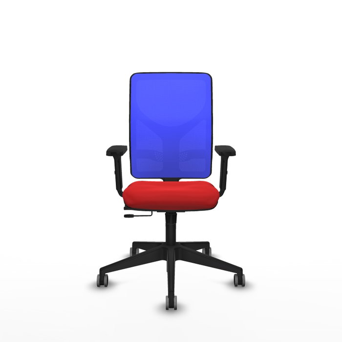PIQUERAS Y CRESPO Silla de oficina Motilla con mecanismo Sincro/Traslack, Rojo y Azul