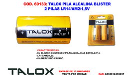 TALOX Pilas Alcalinas C LR14/AM2 1.5V (Pack de 2)