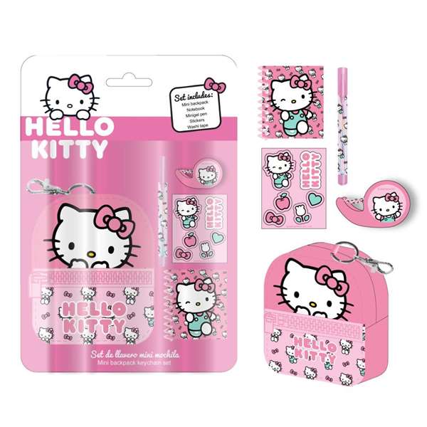 Cerdá Set de Papelería Minimochila Hello Kitty 19.5 x 22.5 x 4.5 cm