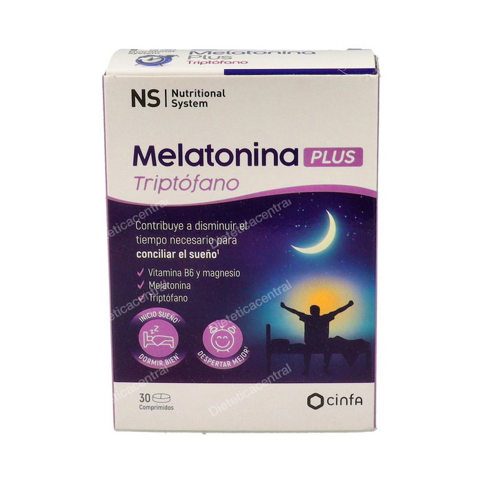NS Melatonina Plus Triptofano 30 Comp. Complemento alimenticio. NS Melatonina Plus Triptofano 30 Comp. Complemento alimenticio.